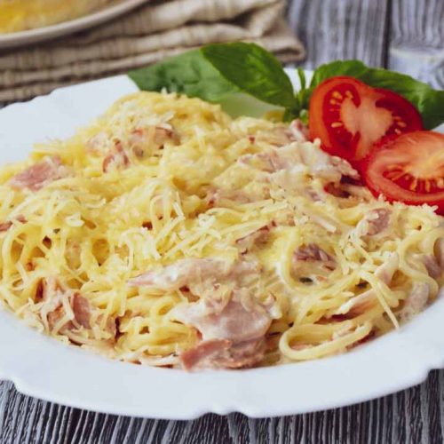 Кулинарный рецепт: Паста «Карбонара» с беконом и сливками ~ ГОТОВИМ СМАЧНО