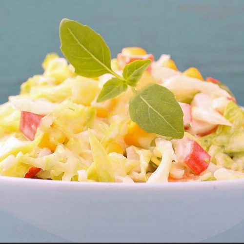 Кулинарный рецепт: Салат из крабовых палочек и капусты с кукурузой ~ ГОТОВИМ СМАЧНО