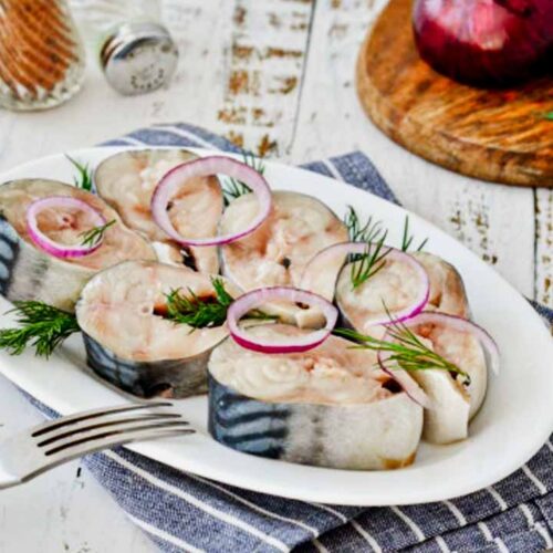 Кулинарный рецепт: Скумбрия кусочками пряного посола