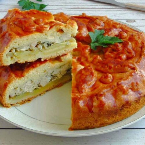 Кулинарный рецепт: Пирог с курицей и картошкой