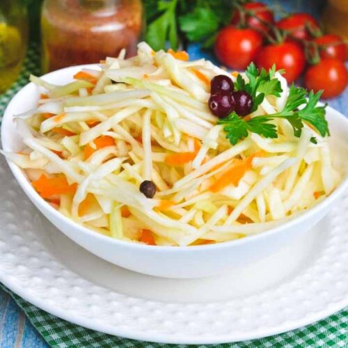 Кулинарный рецепт: Быстрая квашеная капуста в банке