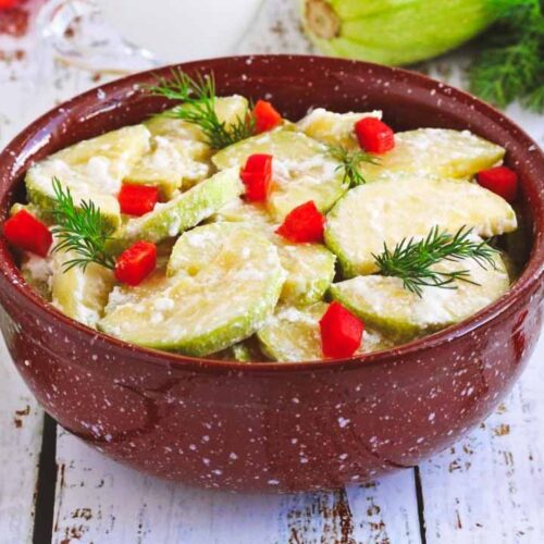 Кулинарный рецепт: Кабачки тушеные в сметане
