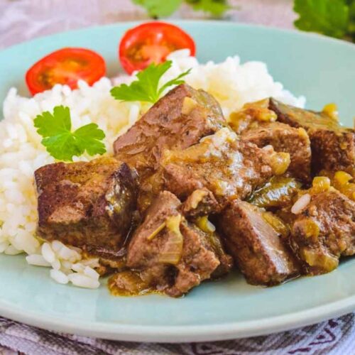 Кулинарный рецепт: Печень с луком на сковороде